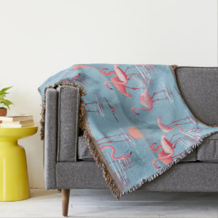 Flamingos Pattern 1 Throw Blanket