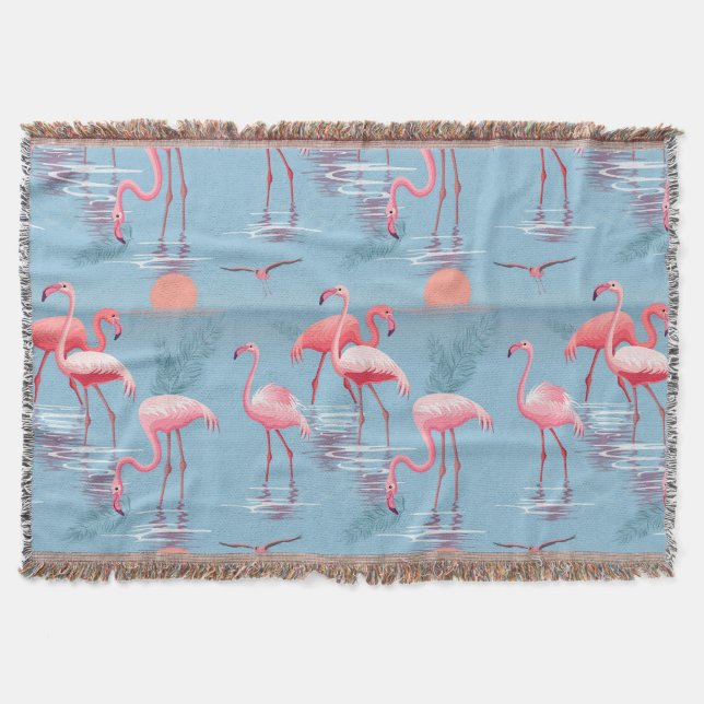 Flamingos Pattern 1 Throw Blanket (Front)