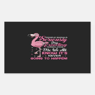 Flamingos People Should Stop Expecting Normal Rectangular Sticker