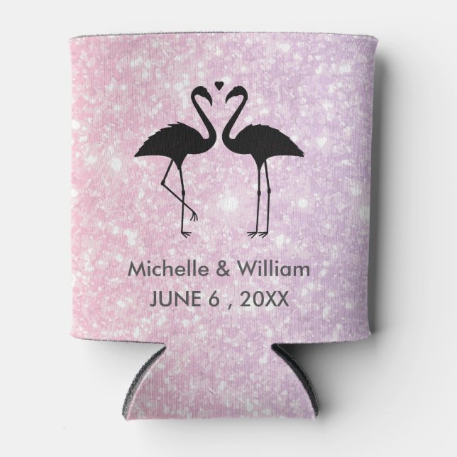 Flamingos Personalised Can Cooler (Front)