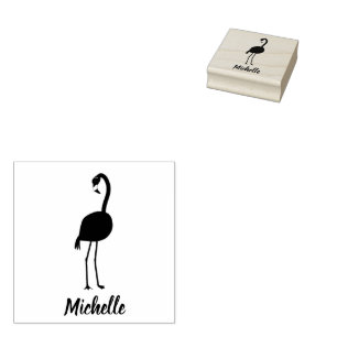 Flamingos Personalised Rubber Stamp