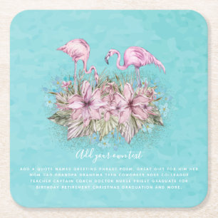 FLAMINGOS Personalised Square Paper Coaster