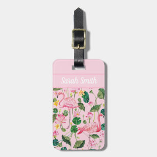 Flamingos Personnalised Luggage Tag