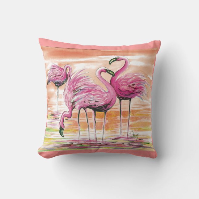 Flamingos- pillow (Front)