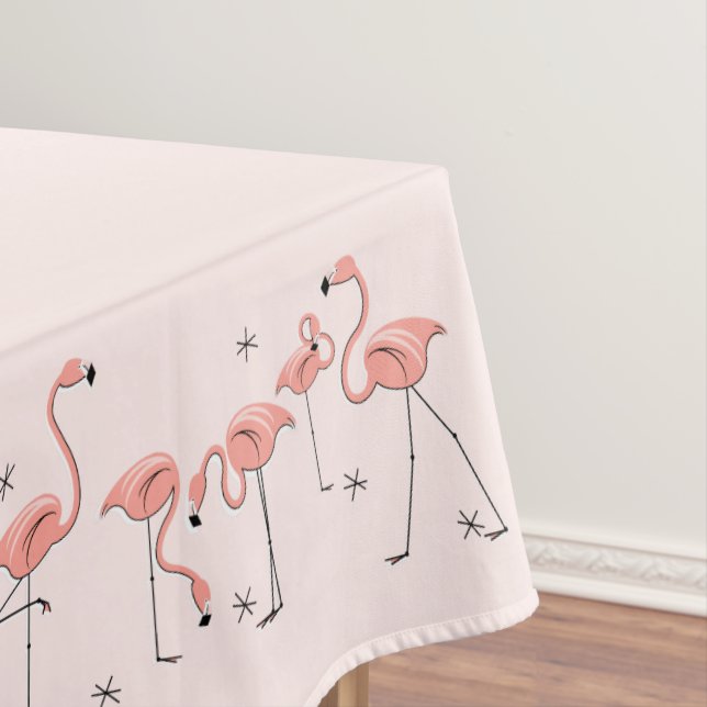 Flamingos Pink border tablecloth (In Situ)