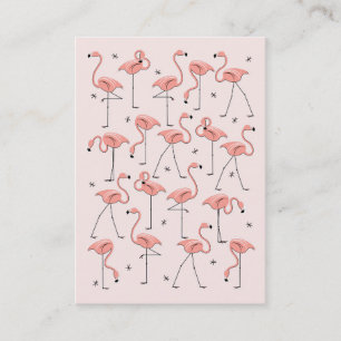 Flamingos Pink business card chubby