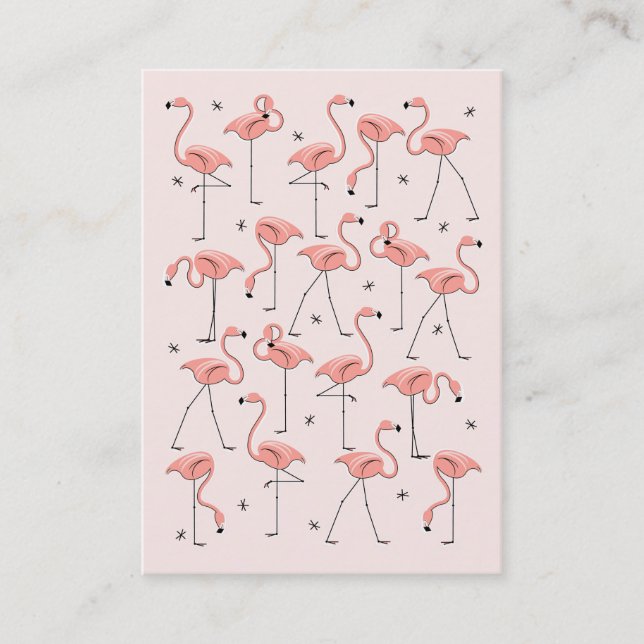 Flamingos Pink business card chubby (Front)