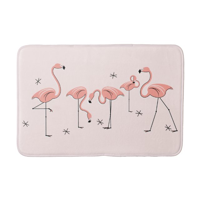 Flamingos Pink Group bath mat (Front)