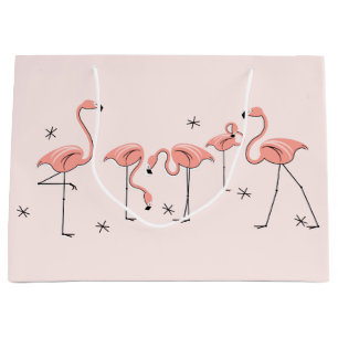 Flamingos Pink Group gift bag large