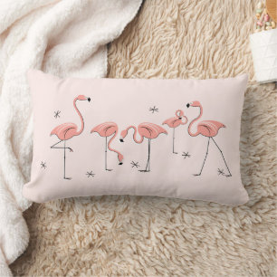 Flamingos Pink Group lumbar Cushion