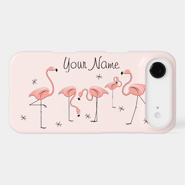 Flamingos Pink Group 'Name' iPhone case (Back (Horizontal))