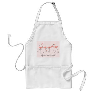 Flamingos Pink Group Text apron