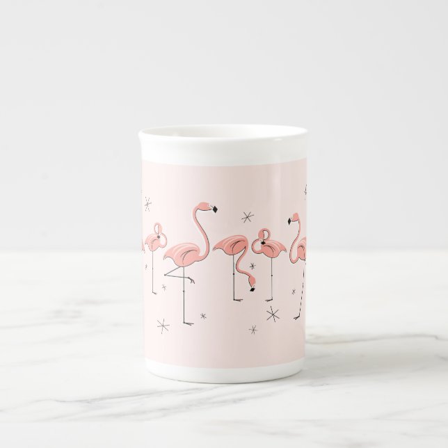 Flamingos Pink Line bone china mug (Front)