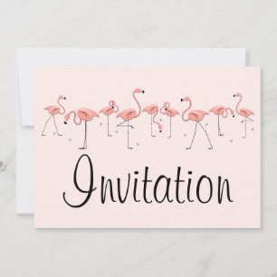 Flamingos Pink Line invitation