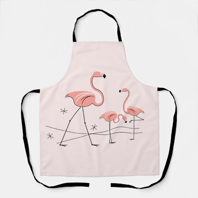 Flamingos Pink Trio 2 apron (Front)