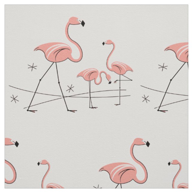 Flamingos Pink Trio 2 large pattern Fabric (Swatch)