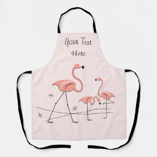 Flamingos Pink Trio 2 Text apron