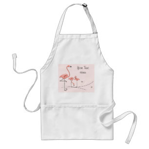 Flamingos Pink Trio 2 Text apron