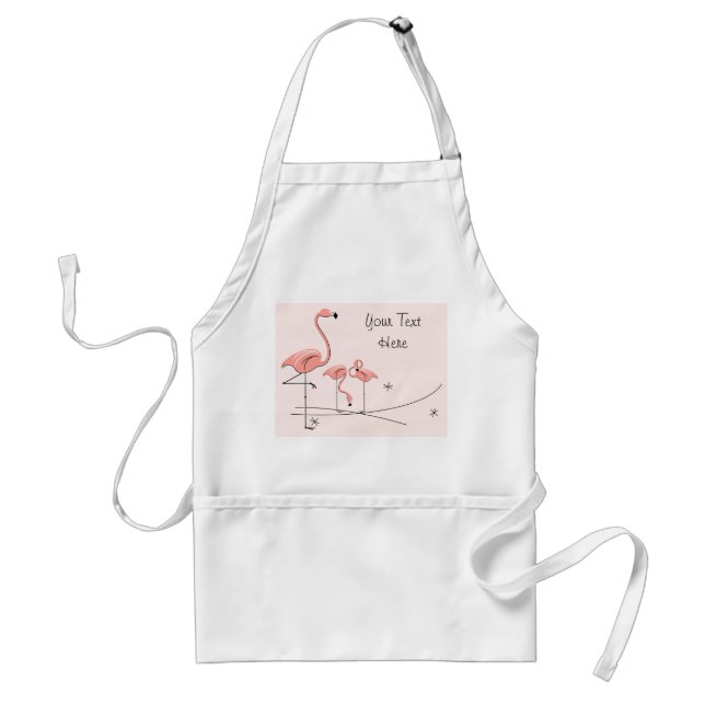 Flamingos Pink Trio 2 Text apron (Front)