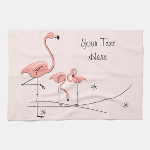 Flamingos Pink Trio 4 kitchen towel