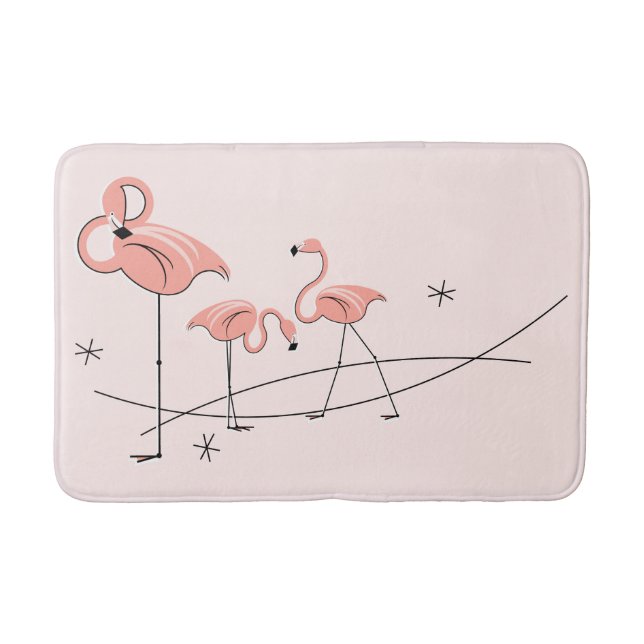 Flamingos Pink Trio bath mat (Front)
