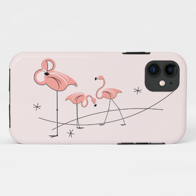 Flamingos Pink Trio iPhone 11 case (Back (Horizontal))