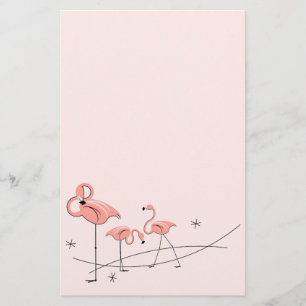 Flamingos Pink Trio stationery