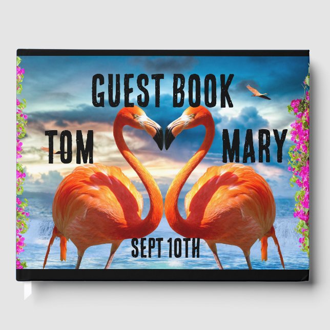 FLAMINGOS ROMANTIC WEDDING Guest Book (Front)