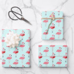 Flamingos Santa Pink Flamingo Blue Christmas Wrapping Paper Sheet<br><div class="desc">Novelty animal Christmas wrapping paper sheets with a pattern of pink flamingos and also flamingos in Santa outfits on a blue background. Add these fun,  tropical,  birds to your holiday gifting.

Flamingos Santa Pink Flamingo Blue Christmas Wrapping Paper Sheets
Holidayday Design | ©Melissa Patton - Artist/Illustrator</div>