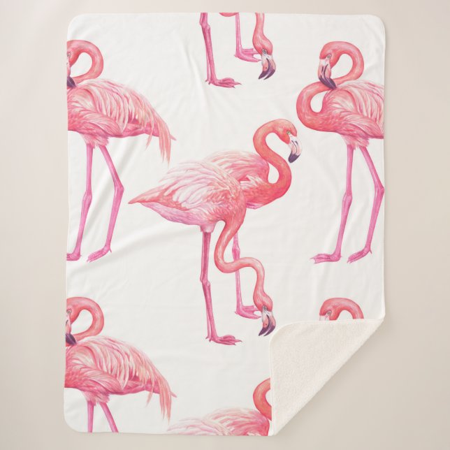 Flamingos Sherpa Blanket (Front)