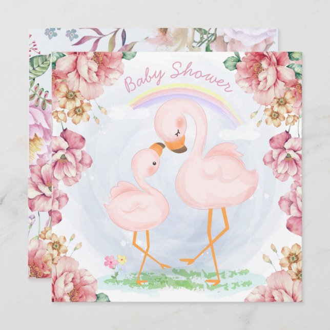 Flamingos Shower Invitation (Front/Back)