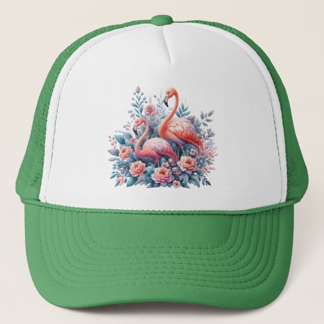 Flamingos Sublimation-95151 Trucker Hat (Front)