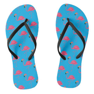 Flamingos Summer Beach Pair of Flip Flops
