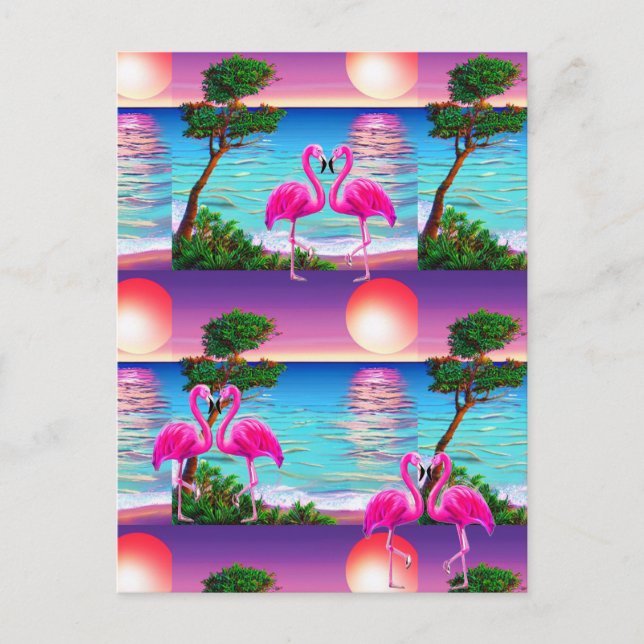 Flamingos Sun Postcard (Front)