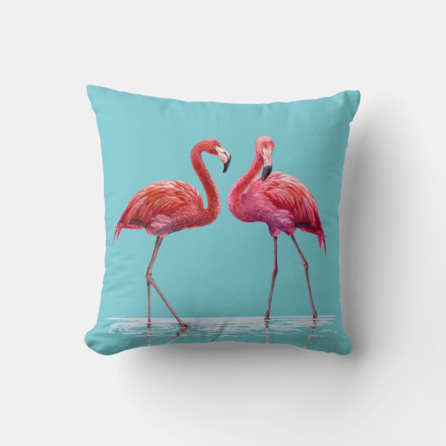 Flamingos Throw Pillow (Front)