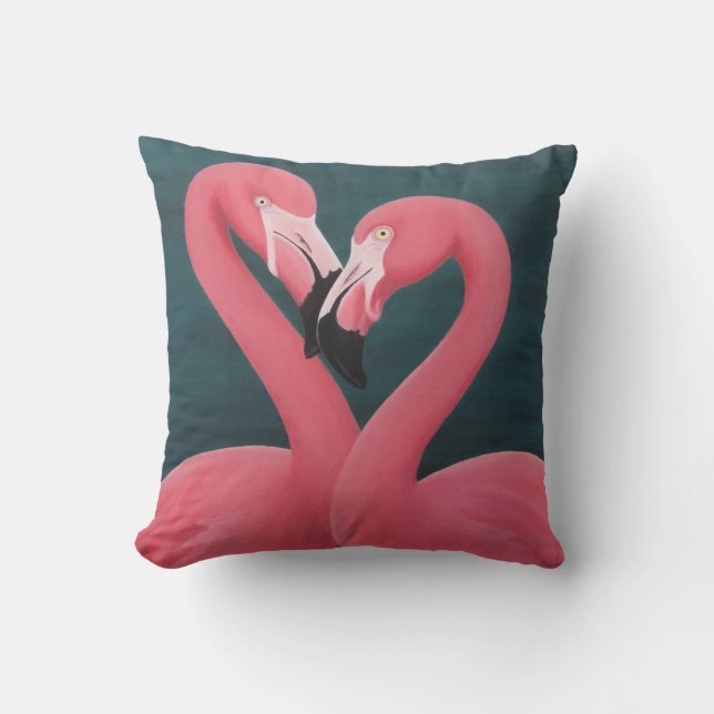 Flamingos Throw Pillow (Front)