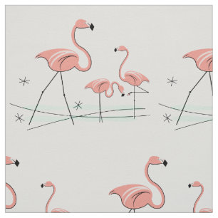 Flamingos Trio 2 large pattern Fabric