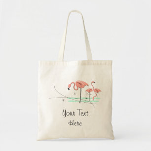 Flamingos Trio 3 'Text' tote bag