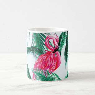 Flamingos Under Palm Trees In The Jungle Of Africa Coffee Mug