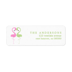Flamingos Wedding Return Address Label
