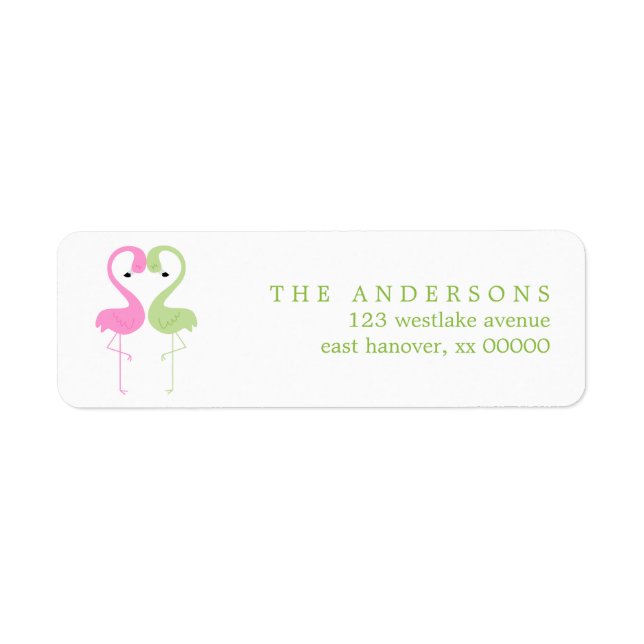Flamingos Wedding Return Address Label (Front)