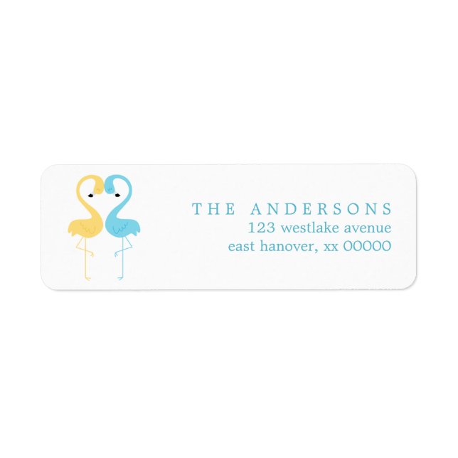 Flamingos Wedding Return Address Label (Front)