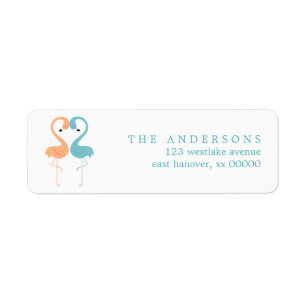Flamingos Wedding Return Address Label