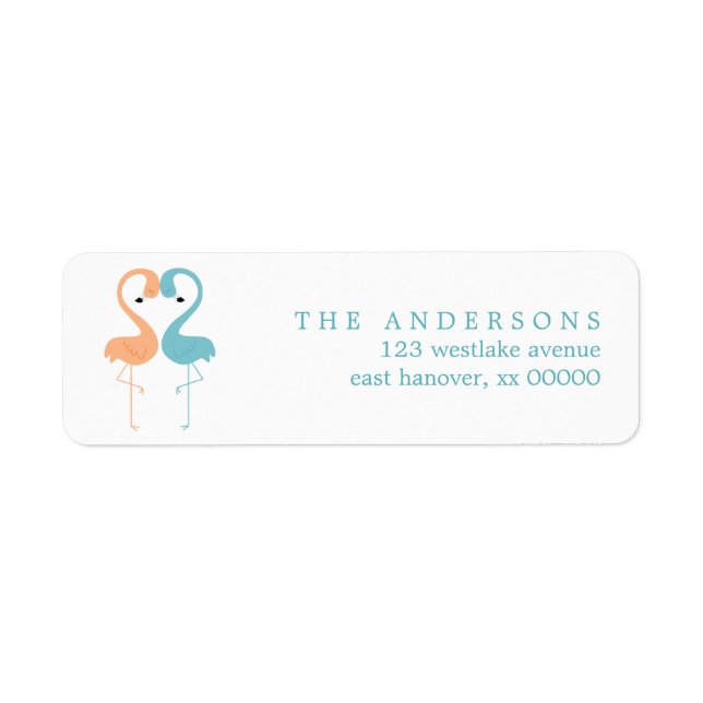 Flamingos Wedding Return Address Label (Front)