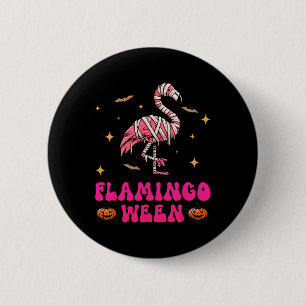 Flamingoween Flamingo Mummy Halloween Scary Costum 6 Cm Round Badge