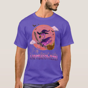 Flamingoween Flamingo Witch Happy Halloween T-Shirt