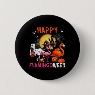 Flamingoween Halloween Pink Flamingo Costume Skele 6 Cm Round Badge