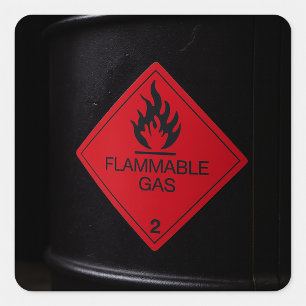 Flammable Gas Safety Label Hazard Warning Sign 