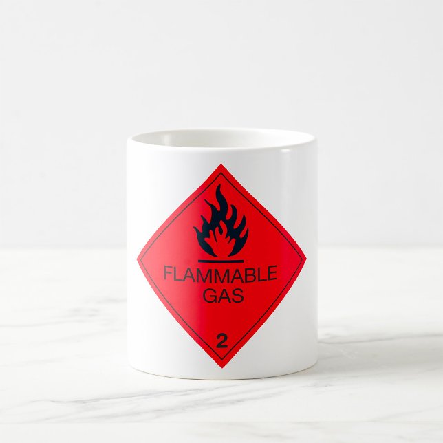 Flammable Gas Safety Label Hazard Warning Sign  Coffee Mug (Creator Uploaded)