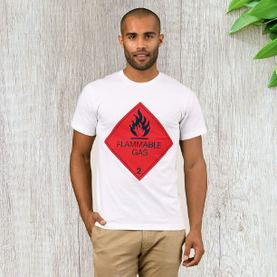Flammable Gas Safety Label Hazard Warning Sign  T-Shirt